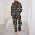 thumbnail image 6 of Goofa Colorful Dinosaur Printed Women’s 2 Piece Pajama Set Super,Pajamas Women's Long Sleeve Sleepwear Soft Button Down Loungewear Pjs Lounge Set Nightwear-Small, 6 of 9