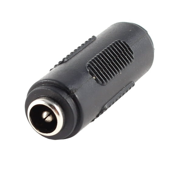 Unique Bargains Silver Tone Black 2.1mm x 5.5mm Female f/f Jack Audio Video Connector