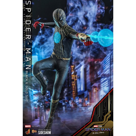 Spider-Man No Way Home 12 Inch Action Figure 1/6 Scale - Spider-Man (Black & Gold Suit) Hot Toys 908916