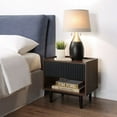 thumbnail image 2 of Manhattan Comfort Duane Nightstand from Engineered Wood in Dark Brown and Black, 2 of 13