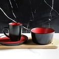 thumbnail image 2 of Stone Lain Stoneware Dinnerware Set, Service For 4, Red and Black, 2 of 5