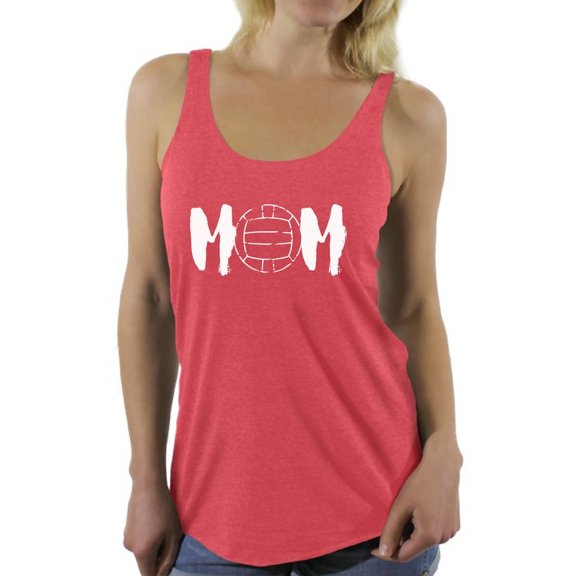 Awkward Styles Women's Volleyball MOM Sport Mom Graphic Racerback Tank Tops White Mother's Day Gift