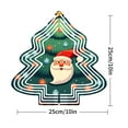 thumbnail image 2 of Metal Hanging Christmas Tree Wind Decorations - Unique Concentric Pattern Design for Festive Yard & Garden Spinners, 2 of 7