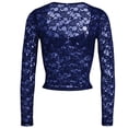 thumbnail image 5 of EDFBUYKRS Blouses for Women Casual Long Sleeve Shirts Dressy Hollow Out Lace Button Tops Fall Lightweight Pullover Xl, 5 of 5