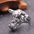 thumbnail image 2 of Bague pour Animaux Tête de Rhinocéros Exagérée en Acier Titane pour Bagues pour Hommes, 2 of 4