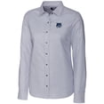 thumbnail image 2 of Women's Cutter & Buck Charcoal New Hampshire Wildcats Stretch Oxford Tri-Blend Striped Long Sleeve Button-Up Dress Shirt, 2 of 3