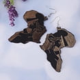 thumbnail image 4 of 2xVintage Madera Natural Mapa Dama Figura Tribal Club Pendientes 7.5cm Yuyangstore Pendiente de mapa de madera, 4 of 8