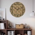 thumbnail image 3 of Wall Clock Spring Flowers Clocks PVC Silent Non-Ticking Battery Operated Decorative Brown Retro Floral Bird Round Clock for Home Living Room Kitchen Bedroom Office School Wall Decor 10 Inch, 3 of 9