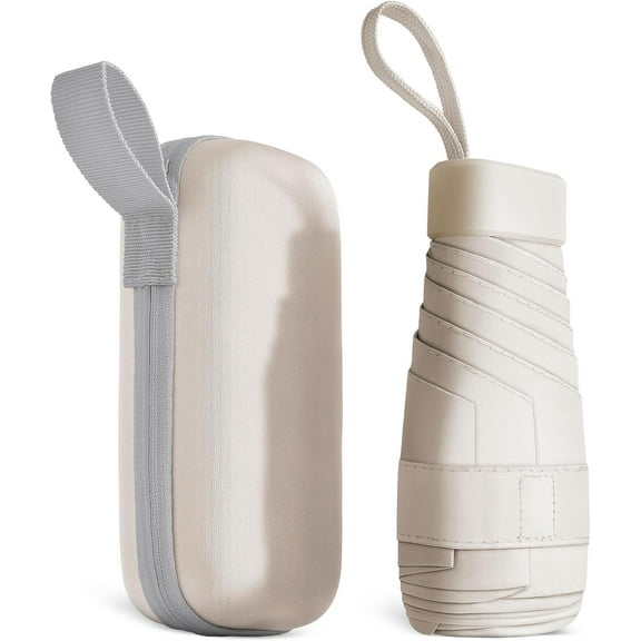 Travel umbrella, 6 ribs Mini umbrella Small UV umbrella, Folding sun umbrella Windproof rain umbrella with capsule bag, Folding pocket umbrella