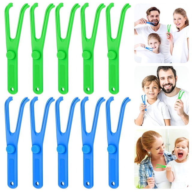 DEBGFS 10 Pcs Support Réutilisable pour Hydropulseur Support de Fil Dentaire Poignée de Fil Dentaire Durable Outils Dentaires pour Adultes et Enfants