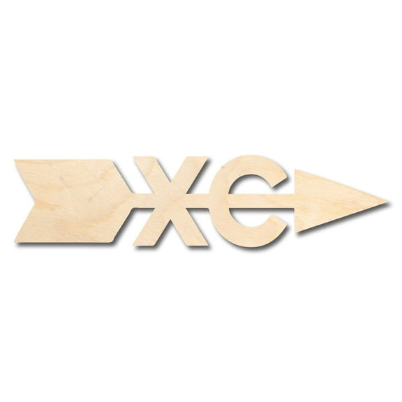 Unfinished Wood Cross Country XC Shape - Craft - up to 46" DIY 20" / 1/8"