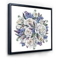 thumbnail image 2 of Designart Bouquet Peonies In White and Blue FLOAT FRAME WALL ART, 2 of 4