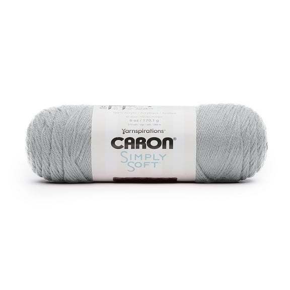 Caron® Simply Soft™ #4 Worsted (Medium) Acrylic Yarn, Feathered Gray 6oz/170.1g 315 Yards