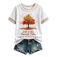 thumbnail image 2 of IWRICH Women's Maple Leaf Printed Short Sleeve T Shirts Casual Loose Fit Crew Neck Tops Fall Stylish Tees, 2 of 4