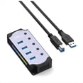 thumbnail image 1 of Concentrador USB 3.0 de 4 Puertos, Adaptador USB, Divisor USB con Interruptores de Encendido y Apagado LED Individuales, Extensor RGB 4 en 1 para Computadora Portátil, 1 of 5