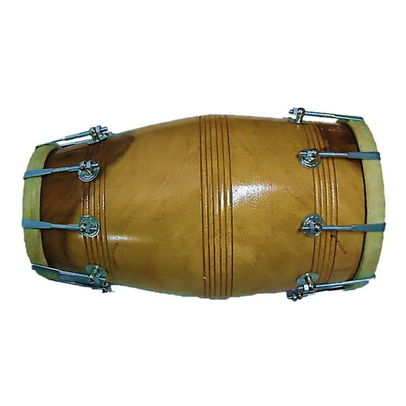 Wooden Dholak - Brown Bolt 18"(inches) with bag