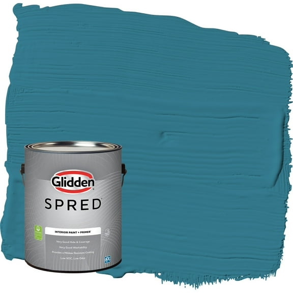 Glidden Spred Adventure / Blue Semi-Gloss Interior Paint with Primer, 1 Gallon