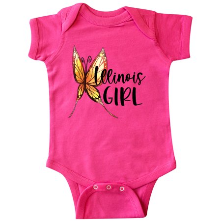 

Inktastic Illinois Girl- Butterfly Gift Baby Girl Bodysuit