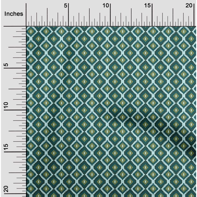 oneOone Georgette Viscose Fabric Geometric Flame Stitch Print Sewing Fabric BTY 42 Inch Wide