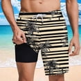 thumbnail image 2 of WAENQINLA Hawaiian Shorts for Men Tropical Palm Tree Print Quick Dry Swim Trunks Casual Loose Elastic Waisted Swimming Bathing Suit with Liner and Pockets Black Shorts,Size S-2XL, 2 of 7