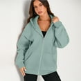 thumbnail image 2 of SUNBS Drawstring Zip Up Hoodies for Women Fall Cute Jacket Oversized Casual Sweatshirts with Pocket, 2 of 6