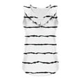 thumbnail image 6 of ZQGJB Sexy Ruffled Trim V Neck Tank Tops for Women Casual Striped Color Block Print Summer Sleeveless Tunic Blouse Loose Fit Dressy Shirts White M, 6 of 6