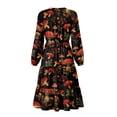 thumbnail image 3 of Uorisanigo Retro Mushroom Dress for Women Elegant with Pockets Flowy Casual Long Midi Dresses Comfortable Fashion Waist Party Work Dress, Size XX-Large, 3 of 7