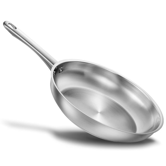 Koch Systeme CS 10 inch Stainless Steel Frying Pan, Skillet for Professional Cookware, Induction Compatible, Oven Safe and Dishwasher Safe