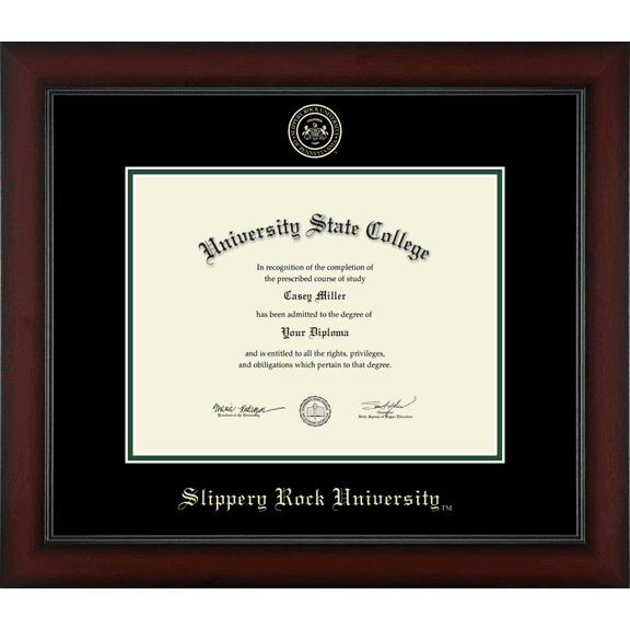 Slippery Rock University Diploma Frame, Document Size 11" x 8.5"