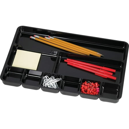 Collection Pencil Drawer Drawer Organizer Tray, 9Walmartpartment, 14 x 9-1/16 x 1 inches, Black (SPR60006), NineWalmartpartment organizer keeps everything from pens and pencils to paper clips.., By Sparco ()