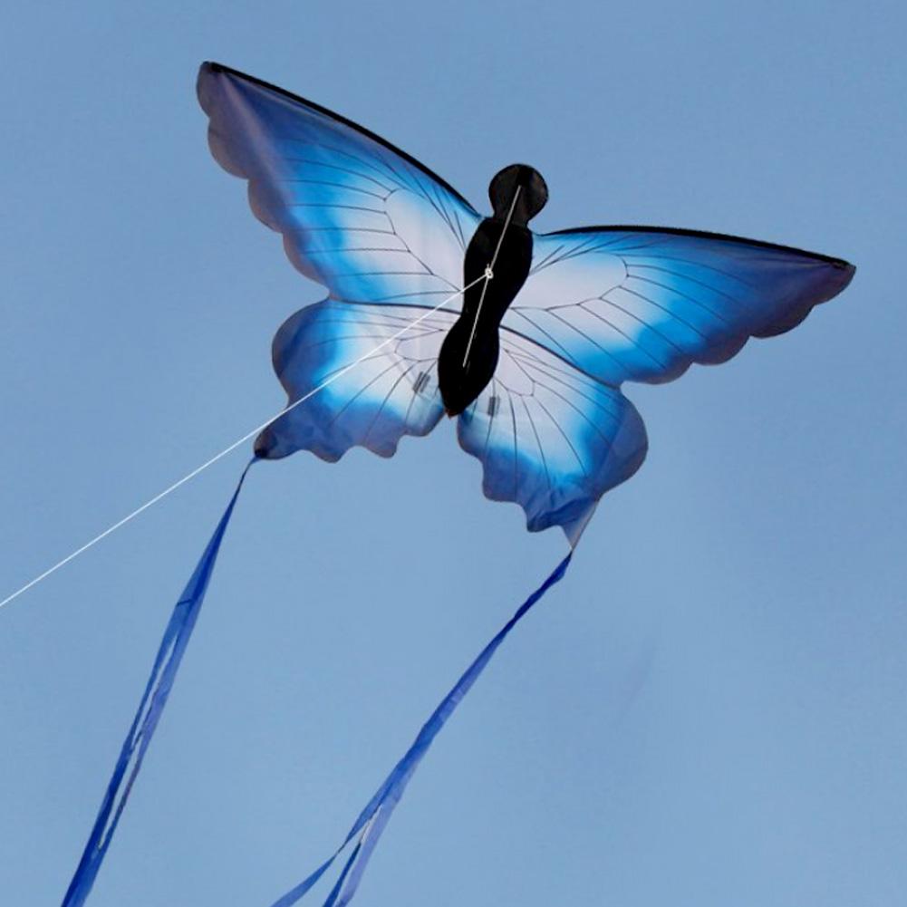 Mgaxyff Blue Butterfly Shape Kite Outdoor Flying Kites Kids Children