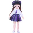 thumbnail image 1 of Preciosa Muñeca de 23 Cm, Muñeca de 6 Puntos, Juego de Vestir con Zapatos Y Vestido, Muñeca de Moda, Muñeca de Princesa para Niñas, Púrpura Sunnimix muñeca de rótulas, 1 of 4