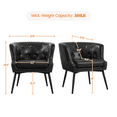 thumbnail image 5 of Renwick Modern Button Tufted Faux Leather Barrel Accent Chair,Black, 5 of 9