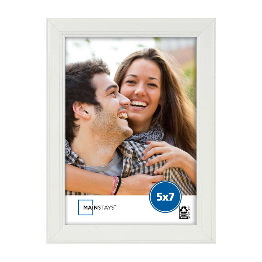 (4 pack) Mainstays – 5x7 Picture Frame – White Step Program Tabletop Photo Frame