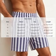 thumbnail image 2 of Mens Swim Shorts 5" Striped Elastic Waist Lightweight Hawaiian Beach Board Short Pants Fathers Gifts, 2 of 4