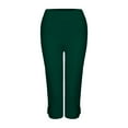 thumbnail image 6 of Plebaso Yoga Pants for Women Summer Solid Color Elastic Waist Cropped Trousers Ladies Casual Slim Capris, 6 of 6