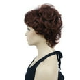 thumbnail image 5 of Women's Short Curly Wavy Wig Synthetic Hair Full Wig for Daily Use, 6 inches, Dark Auburn, 5 of 10