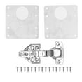 thumbnail image 1 of Hinge Repair Plate Kit, Stainless Steel Cabinet Hinge Replacement Tool Strong Mounting Easy Installation Connection With Screws For Cupboard For Kitchen, 1 of 8