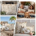 thumbnail image 5 of White Pumpkin Outdoor Waterproof Pillow Covers, Vintage Thanksgiving Autumn Leaves Decorative Square Throw Pillowcase Sofa Cushion Sham for Patio/Couch/Chair, 16"x16" 2 Pack, 5 of 8