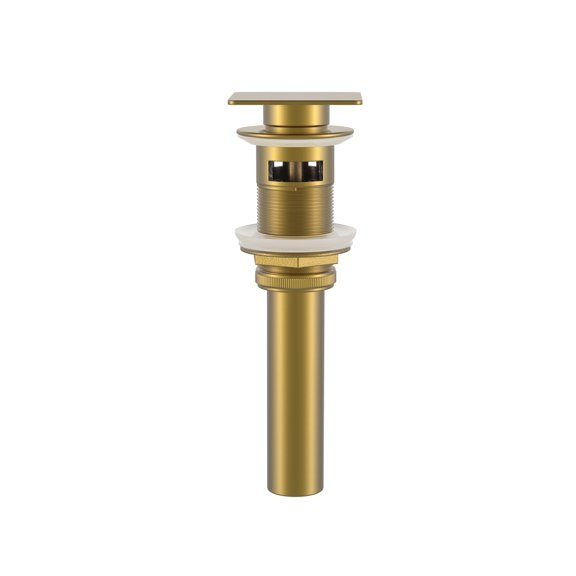 DAX Square Vanity Sink Pop-up Drain with Overflow Brass Body Brush Gold Finish