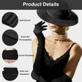 thumbnail image 3 of 21'' Long Satin Finger Gloves, TSV Classic Wedding Mittens for Women, 1920s Opera Gloves for Party, Wedding, Banquet, Black/White, 3 of 8