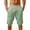 Green, variant on Mens Mid Rise Black Linen-Blend Casual Shorts, Drawstring Waist Loose Fit Breathable Vacation Bottoms Black M