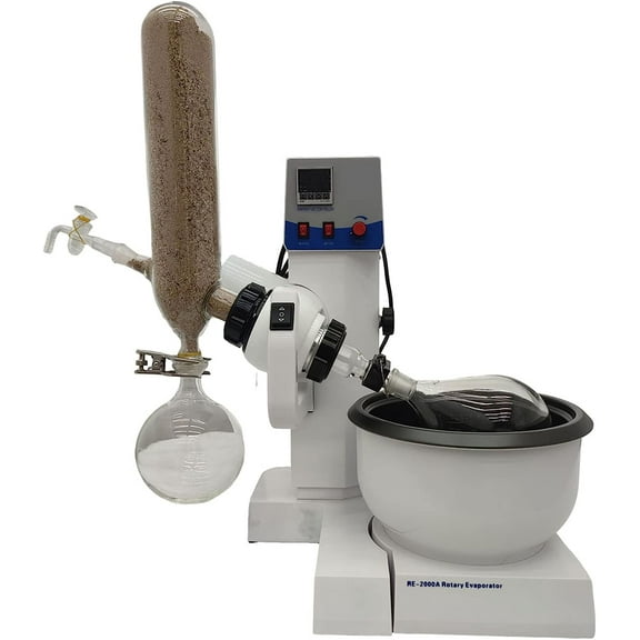 PreAsion RE-2000A 2L Auto Lifting Rotary Evaporator Lab Equipment Lab Evaporator Rotary Vacuum Evaporator with Motor Lift 110V