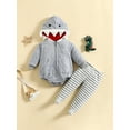 thumbnail image 2 of Bagilaanoe 2pcs Newborn Baby Girl Boy Long Pants Set Long Sleeve Hooded Romper Tops + Stripe Trousers 6M 12M 18M 24M Infant Cosplay Outfits, 2 of 8