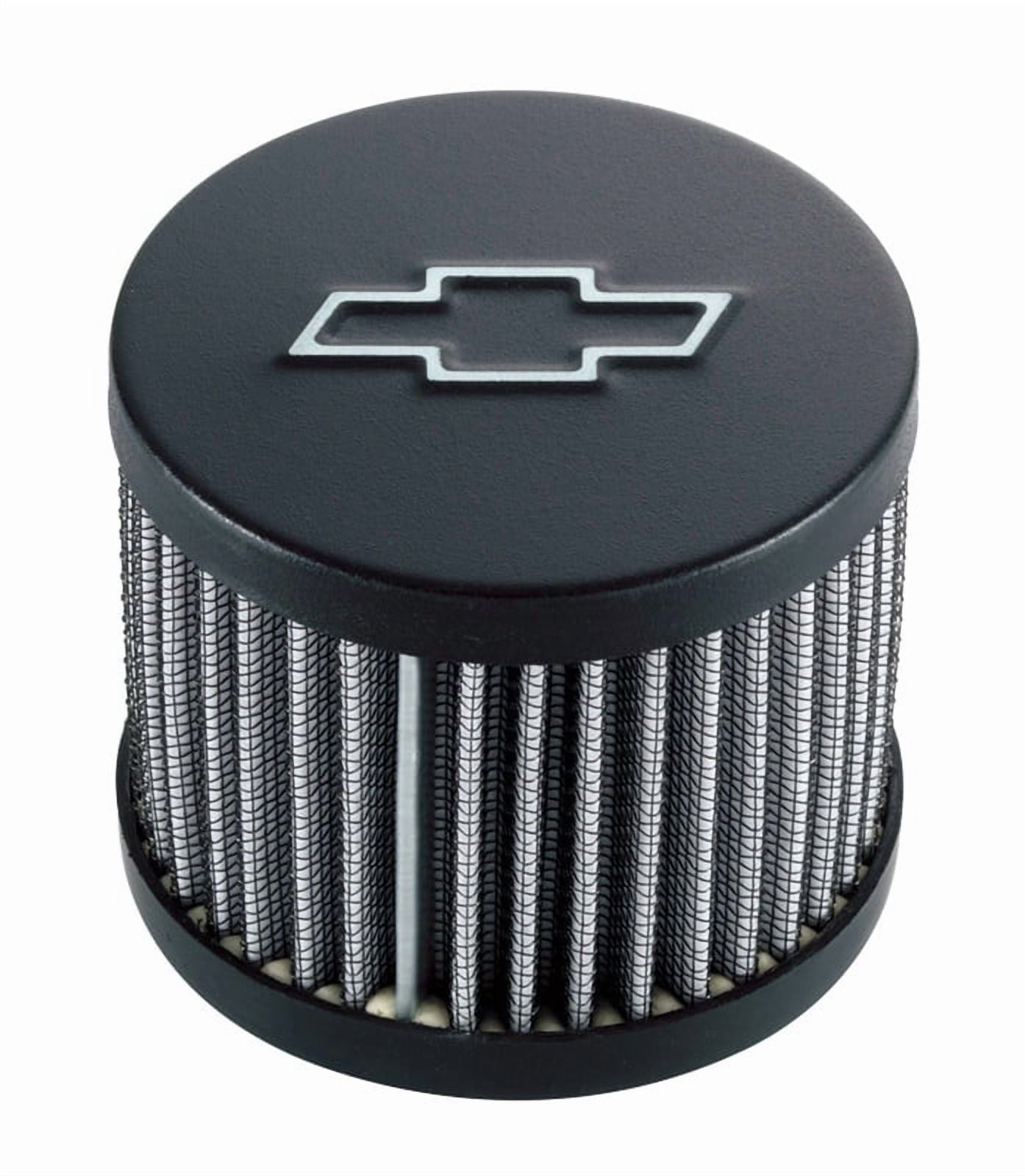 Proform 141-614 PFM141-614 CHEVY BOWTIE EMBLEM PUSH-IN FILTER AIR BREATHER WITHOUT HOOD, 3IN DIAMETER, BLAC