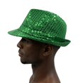 thumbnail image 4 of Sparkly Sequin Fedora Hat Unisex Shiny Glitter Trilby for Halloween Carnival Stage Show Photo Prop Party Event, 4 of 6