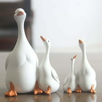 10/15/22cm Simulation Resin Goose Figurines, 2PC Resin Crafted Large Duck Statue Sculpture, Funny Cute Desktop Decoration for Home Office, Cute Animal Garden Courtyard Decorative Ornament