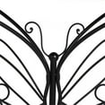 thumbnail image 2 of LuxenHome Brown Wood Black Metal Butterfly Accent Table, 2 of 14