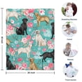 thumbnail image 4 of Labrador Dogs with Pioneer Flower Blanket,Comfortable Soft Lamb Wool Throw Blanket,All Season,Warm Lightweight Blankets for Sofa Bed Couch Living Room Chair,30"x40", 4 of 4