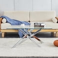 thumbnail image 6 of YWEN Coffee Table for Living Room, 39" Modern Rectangle Clear Tempered Glass Top & Metal Leg, Sofa Center Cocktail Tables for Home Office, 6 of 15